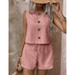 Women's Sleeveless Button-Down Tank & Shorts