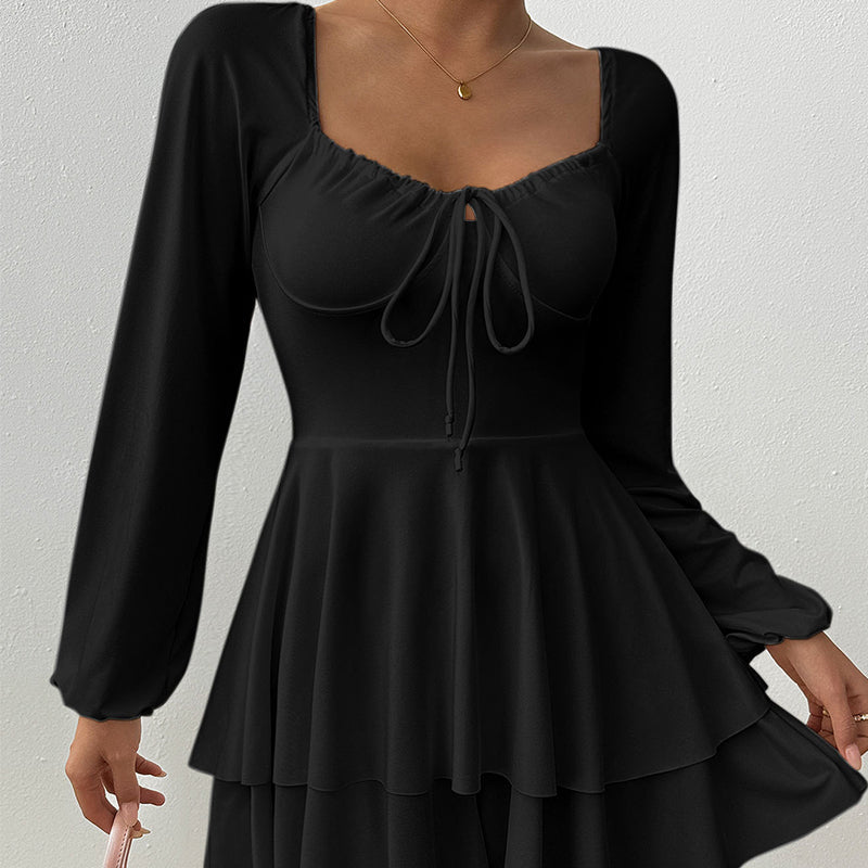 👗 LIMITED-TIME 50% OFF! 💥 Women's Sweetheart Neckline Skort Dress – Built-in Shorts, Open Back, Tiered Ruffle ✨