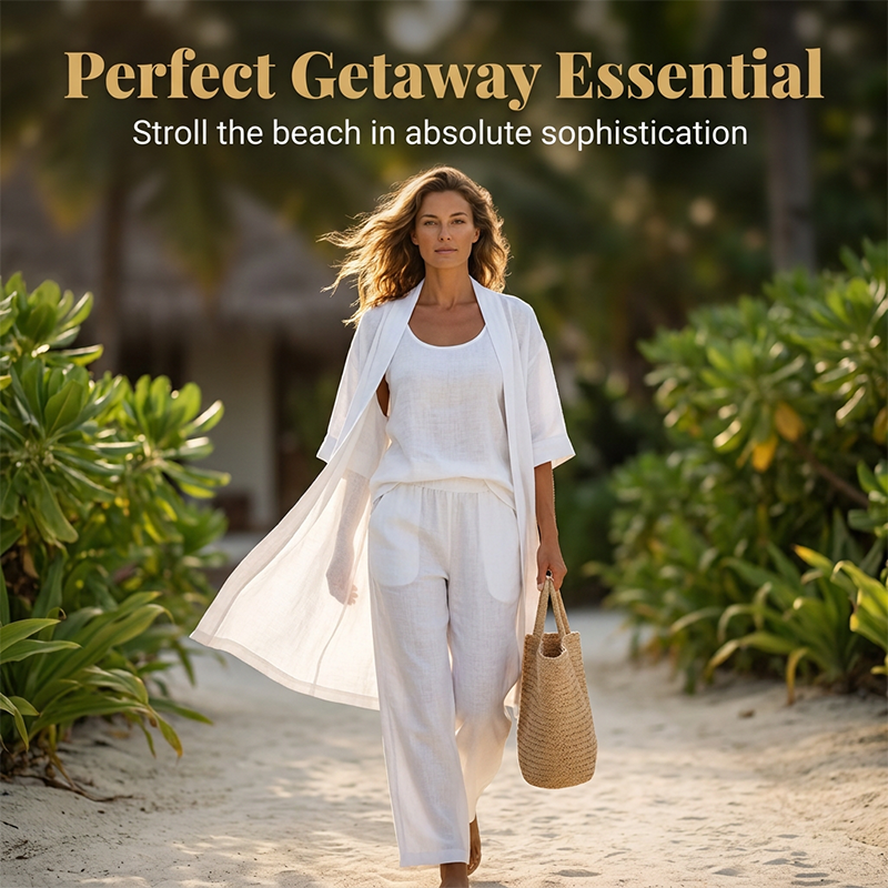 🔥Women's Three-Piece Linen Set🌿