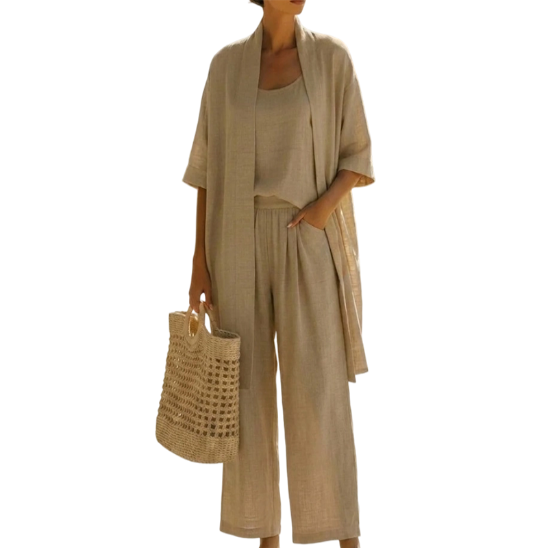 🔥Women's Three-Piece Linen Set🌿
