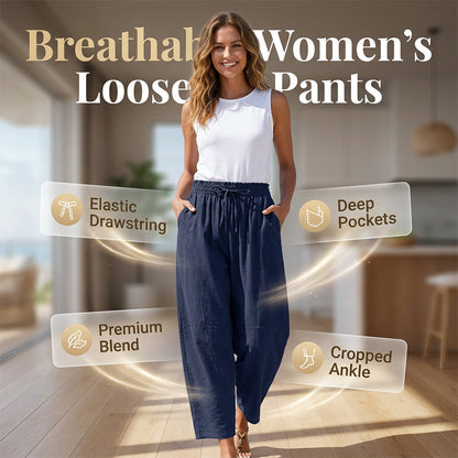 Women Loose Fit Elastic Waist Pants