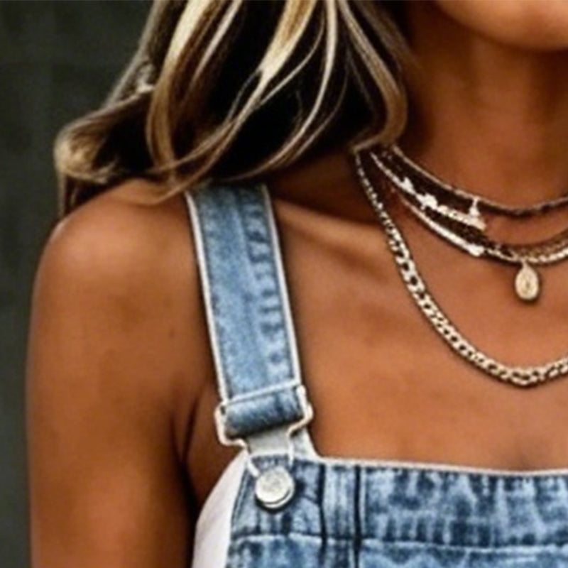 👗 60% OFF NOW! 👖 Women's Sleeveless Denim Overall Midi Dress – Soft denim & relaxed fit – Vintage style, side pockets – perfect for casual days or summer layering ✨