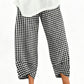 Women’s Casual Plaid Patchwork Ankle Length Pants