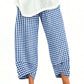 Women’s Casual Plaid Patchwork Ankle Length Pants