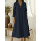 🔥New Arrivals Now on Sale-Women’s V-Neck Cotton Linen A Line Dress