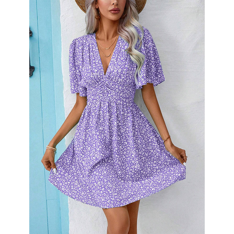 Women's Summer V-Neck Floral Dress
