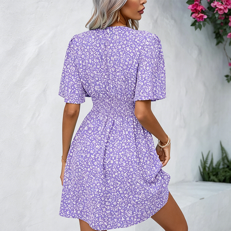 Women's Summer V-Neck Floral Dress
