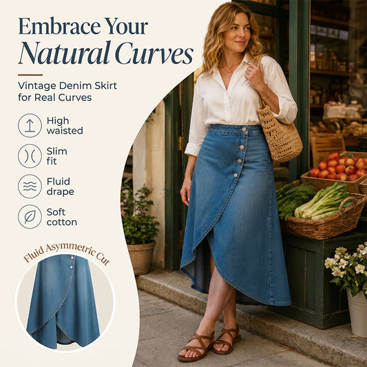 Women's High-Waist Irregular Denim Skirt
