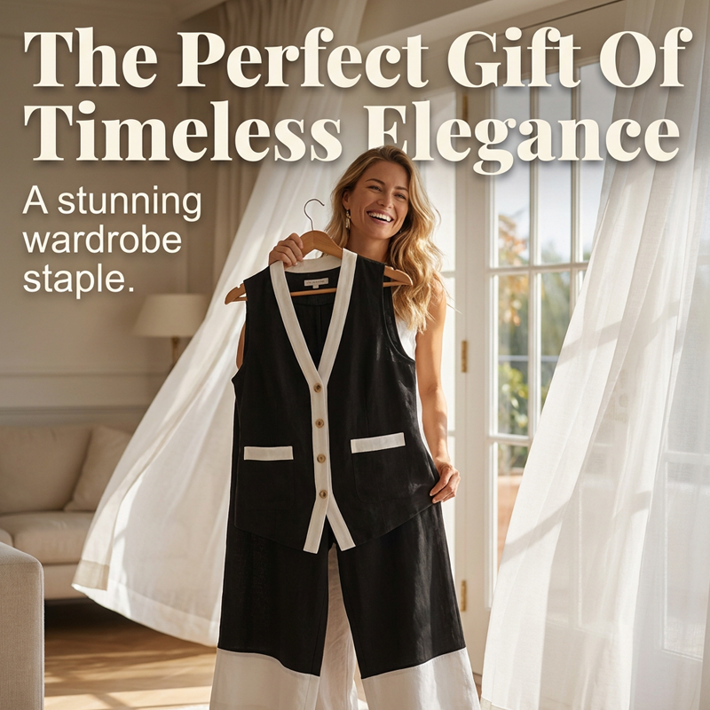 ⌛Limited-Time Offer-Vintage Color-Block Sleeveless Suit