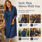 👗Women's Plus Size Button-Up Denim Maxi Dress– Flattering Everyday Curve Fit✨
