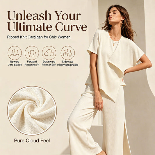 ⌛Limited-time offer-Women's Asymmetric Top & Slit Wide-Leg Pants Set