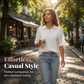 Women's Loose Fit Button Down Collared Tee