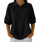 Women's Loose Fit Button Down Collared Tee