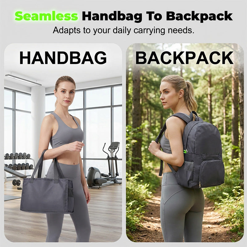 Foldable Convertible Backpack Tote 3-in-1 Travel Bag