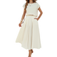 🌸New Arrivals & Best Sellers-Women's Casual Solid Color Top and Skirt Set