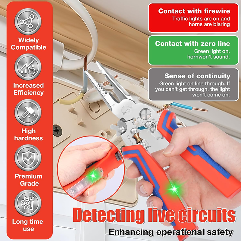 8-in-1 Electrician Wire Stripper with Voltage Tester