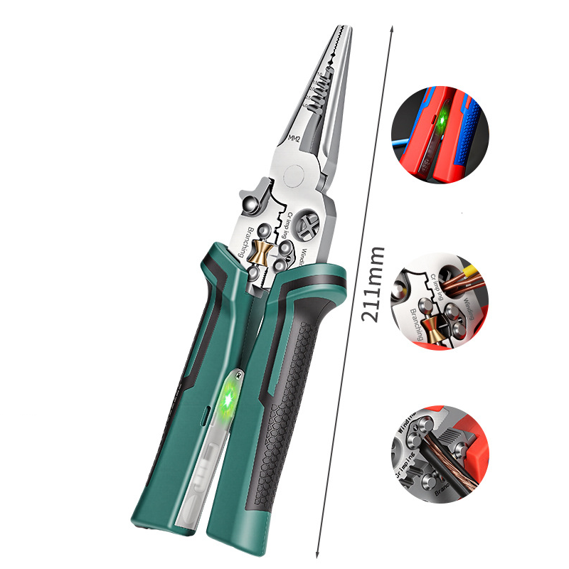 8-in-1 Electrician Wire Stripper with Voltage Tester