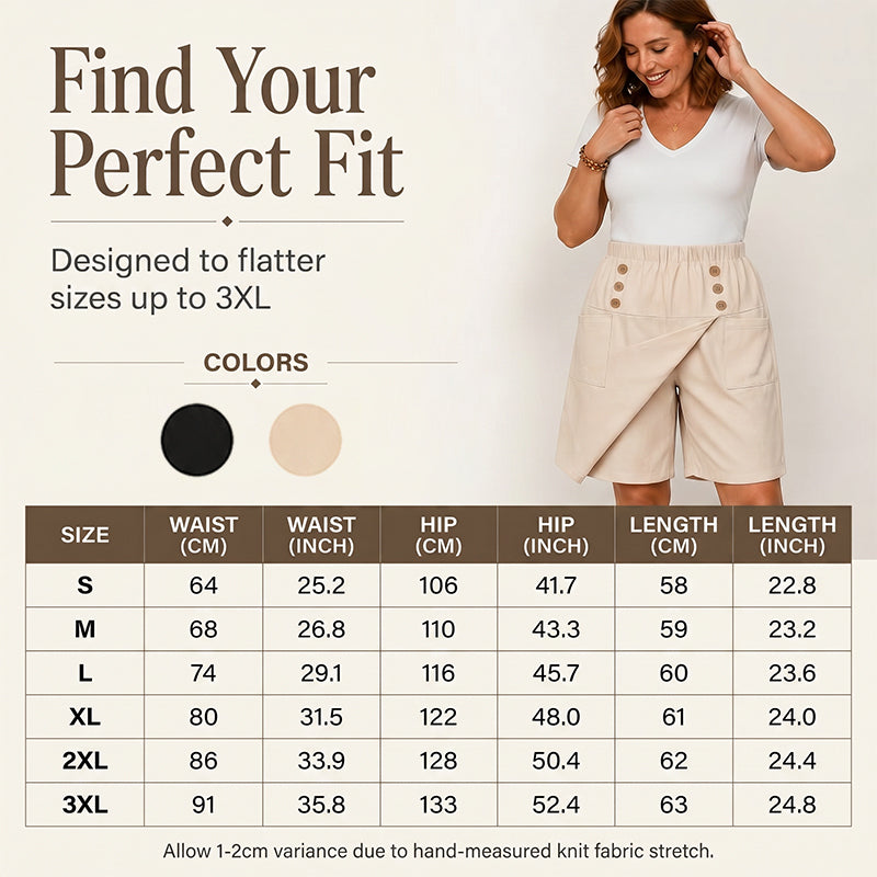 Women's Knee-Length Asymmetrical Wrap Shorts