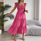 Women's Square Neck Ruffle Sleeve Smocked Dress