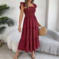 Women's Square Neck Ruffle Sleeve Smocked Dress