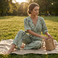 Women's Elegant V-Neck Printed Jumpsuit