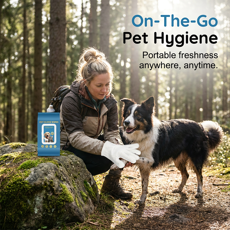 Nourishing Pet Waterless Wipes Shea Butter and Jojoba Oil Pet Gloves