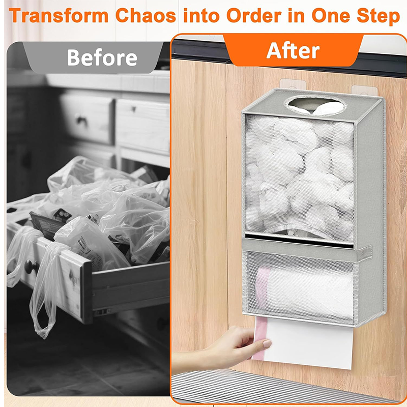 Wall Mounted Plastic Bag Holder and Dispenser