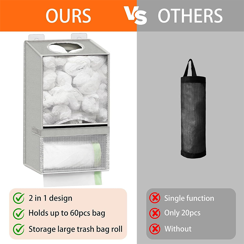 Wall Mounted Plastic Bag Holder and Dispenser