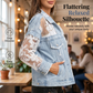 Elegant Sun Protection Lace Denim Jacket