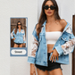 Elegant Sun Protection Lace Denim Jacket