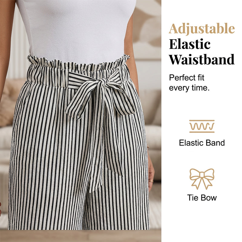 Women’s Striped High-Waisted Wide-Leg Pants