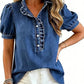 ⌛Limited-Time Offer-Women's Ruffle Collar Denim Top