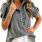 ⌛Limited-Time Offer-Women's Ruffle Collar Denim Top