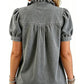 ⌛Limited-Time Offer-Women's Ruffle Collar Denim Top