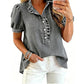 ⌛Limited-Time Offer-Women's Ruffle Collar Denim Top