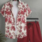 Men's Tropical Floral Shirt & Shorts Set