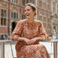 Women's Elegant Floral V-Neck Midi Dress