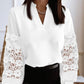 V-Neck Breathable Sheer Long Sleeve Top