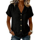 Women's Short Sleeve Cotton Linen Shirt