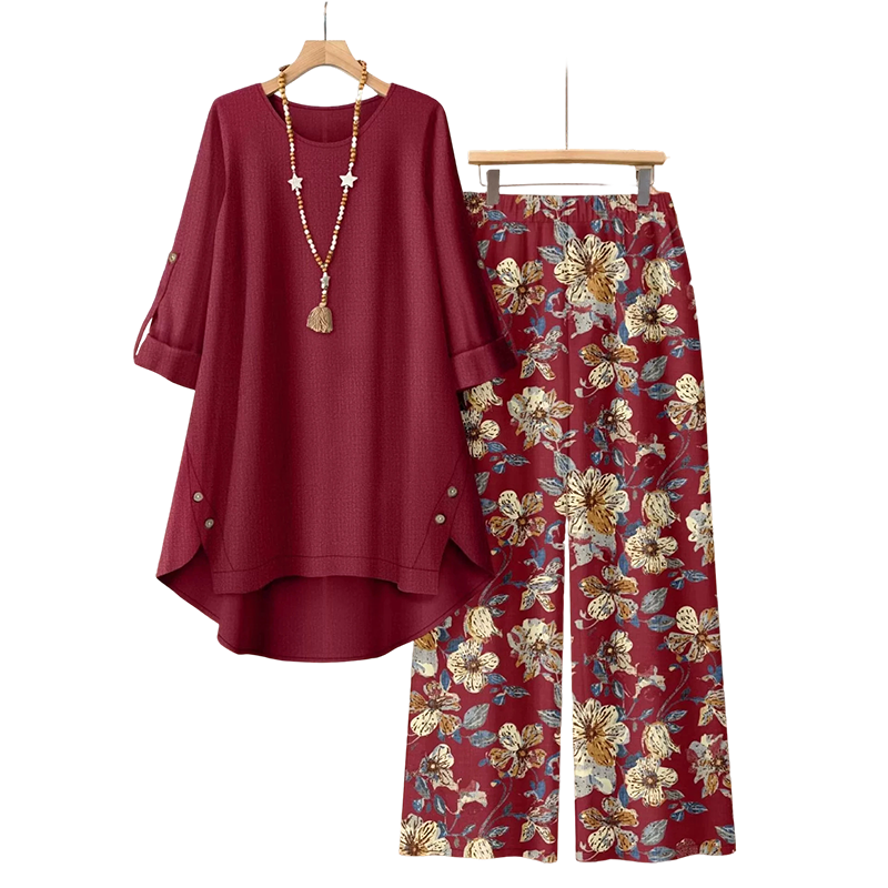 💥New Arrival, 50% OFF! Women's Cotton Linen Half-Sleeve Top Set
