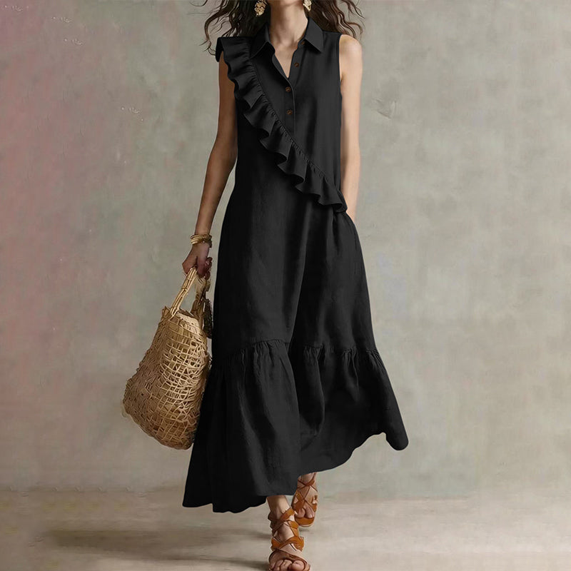 🔥Summer Specials-Women's Summer Sleeveless Dress with Front Ruffle