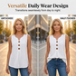 👚🌿 Lightweight, sleeveless V-neck top with pleats and buttons