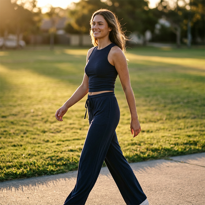 Women's Casual Sleeveless Top & High-Waisted Pants Set