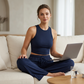 Women's Casual Sleeveless Top & High-Waisted Pants Set