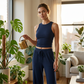 Women's Casual Sleeveless Top & High-Waisted Pants Set