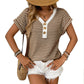 Women's Casual V-Neck Button Knit Top