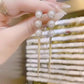 Elegant Tassel Faux Pearl Long Drop Earrings