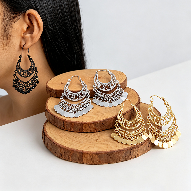 Elegant Vintage U-Shaped Dangle Earrings