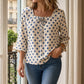 Women’s Vintage Polka Dot Top with Square Neck Tie