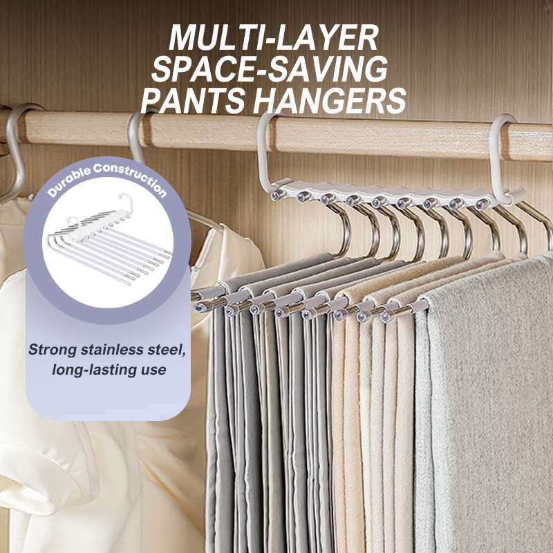Multi-Layer Space-Saving Pants Hangers